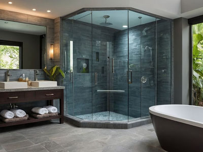  HPL Benches and Corner Toilet Bathroom