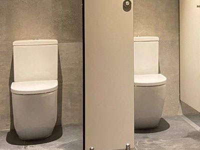  HPL Benches and Corner Toilet Bathroom