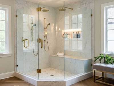  HPL Benches and Corner Toilet Bathroom