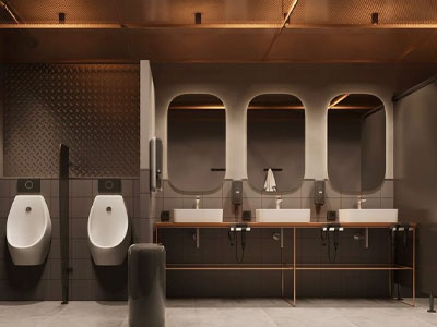  HPL Benches and Corner Toilet Bathroom