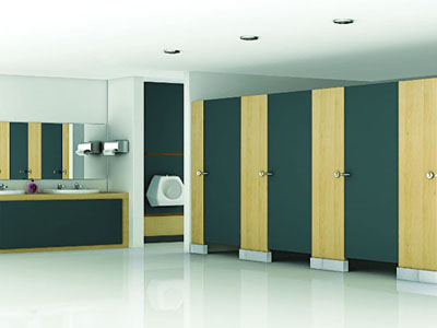  HPL Benches and Corner Toilet Bathroom